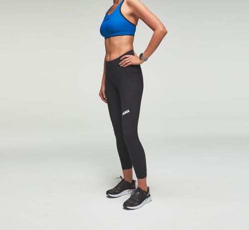 Hoka One One Dame Performance Crop Tight Bottoms Svart Norge-43VUP